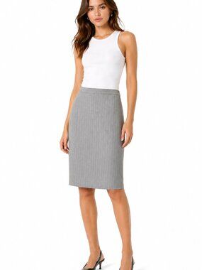 Vintage Sport Collection Skirt Size 20 Gray Preppy Pinstripe Corpcore Office